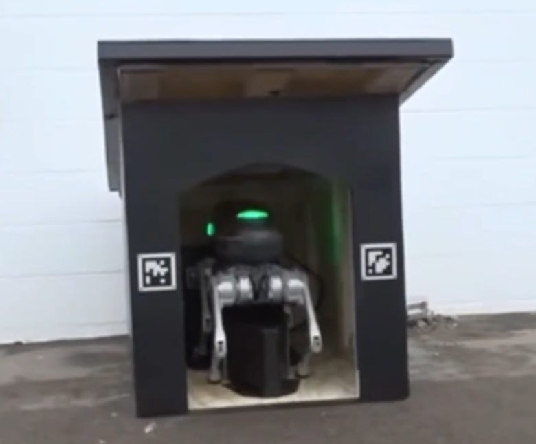 RADDOG entering its outdoor charging dock