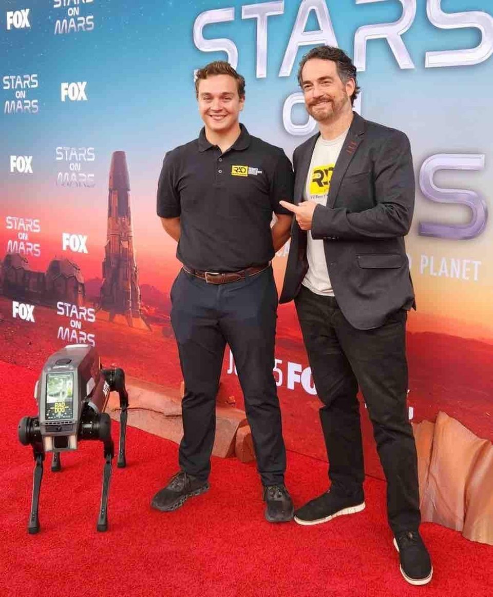 Matthew Margittay with RADDOG on the FOX Stars on Mars red carpet